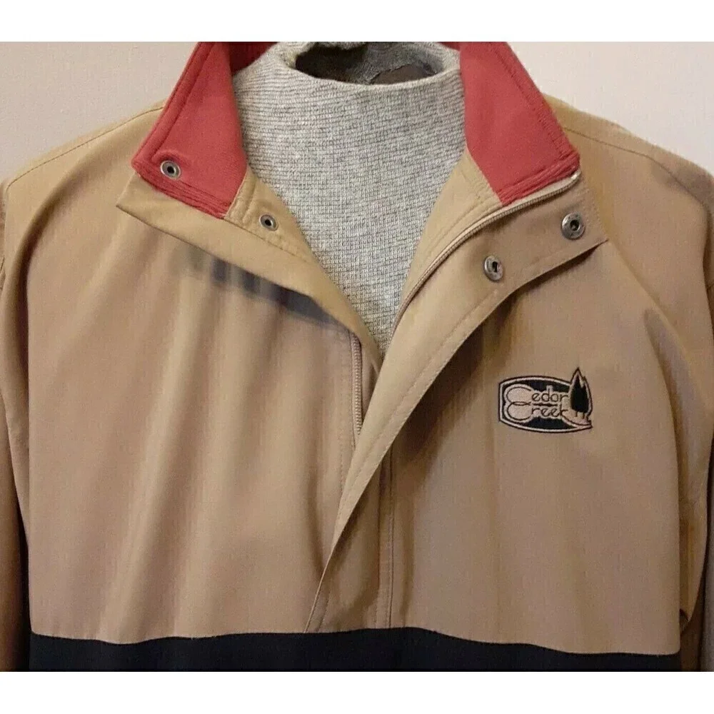 Men's Ashworth Beige/Black Weather System Water Resistant Golf Jacket - Size L - Picture 4 of 8